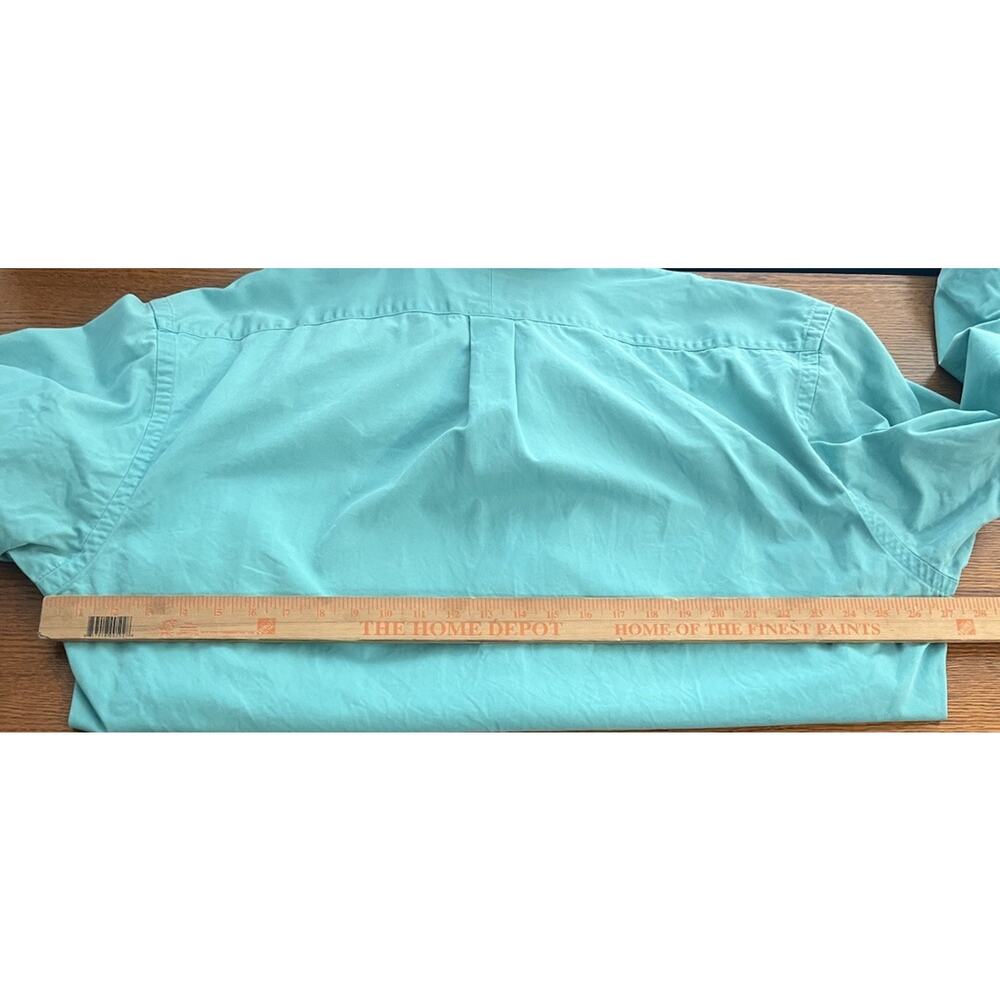 Ralph Lauren Blake Classic Button Front Shirt Mens XL Aqua Turquoise Pink Pony - Picture 13 of 14